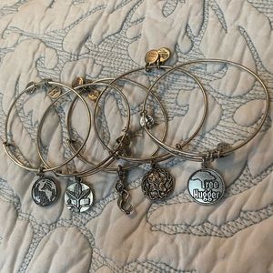 Authentic Alex & Ani Silver Charm Set of 4